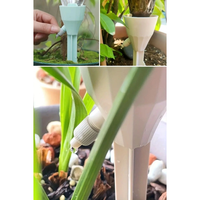 Durukar® Ayarlanabilir Akış Hızına Sahip Damlama Sulama Çivileri 3lü Otomatik Bitki Sulama Aparatı Tüm Pet Şişelere Uyumlu