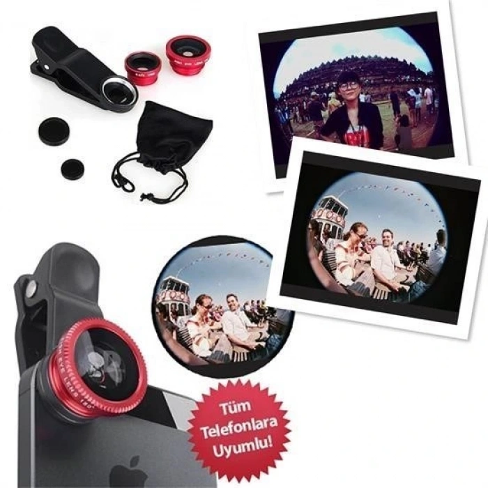 Durukar® Balık Gözü Cep Telefonu Lensi (Tüm Modellere Uyumlu)