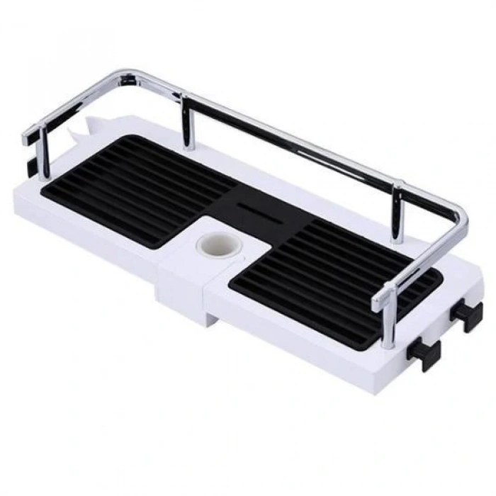 Durukar® Hangable Bathroom Corner Shelf Shampoo & Soap Holder Double Hook Organizer Rack Stainless Steel