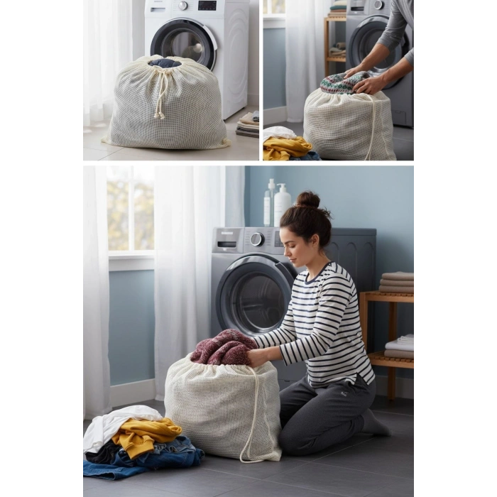 Durukar® Battal Boy 120x150 cm Mont ve perde Yıkama Filesi–Extra Büyük, Dayanıklı, Nefes Alabilir Çamaşır Koruma Torbası