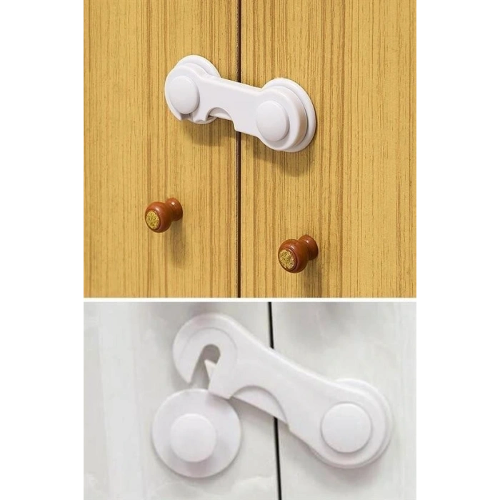 Durukar® Bebek Çocuk Güvenliği Çekmece ve Dolap İçin Kendiliğinde Yapışkanlı Vidasız Kapak Kilidi