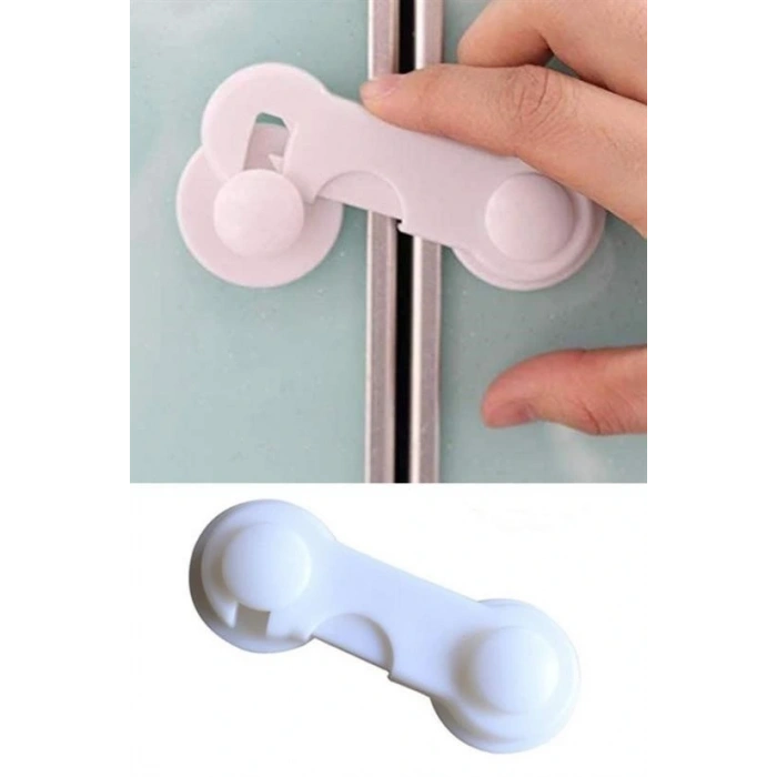 Durukar® Bebek Çocuk Güvenliği Çekmece ve Dolap İçin Kendiliğinde Yapışkanlı Vidasız Kapak Kilidi