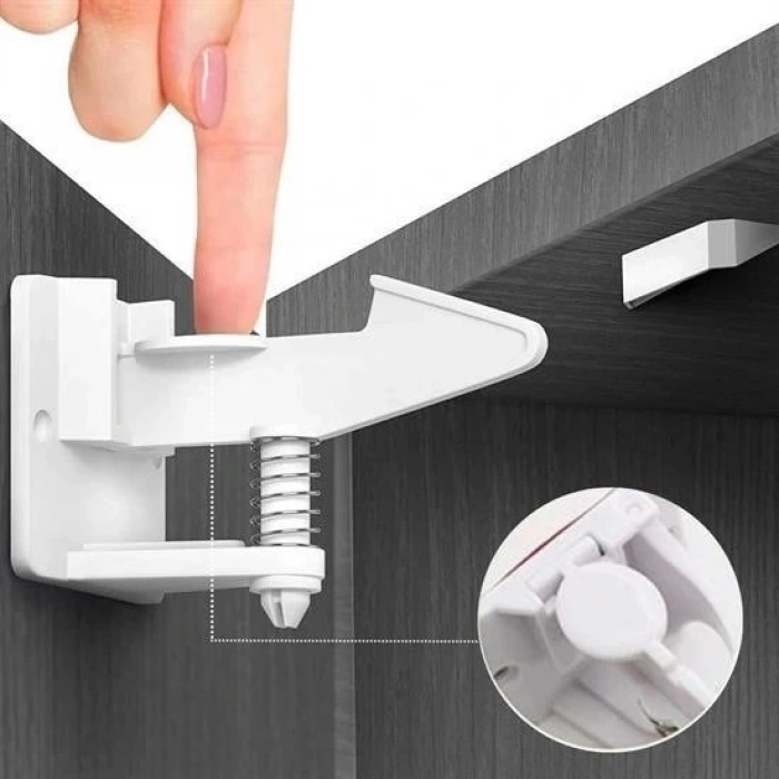 Durukar® Bebek Çocuk Güvenliği Korumalı Yapışkan Çekmece ve Dolap İçin Tutucu Gizli Güvenlik Kilidi