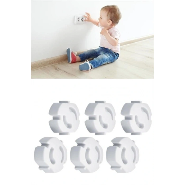 Durukar® Bebek Çocuk Priz Koruma Kapağı (6 Adet) Çocuk Güvenliği, Priz Muhafazası, Priz Kapatıcı