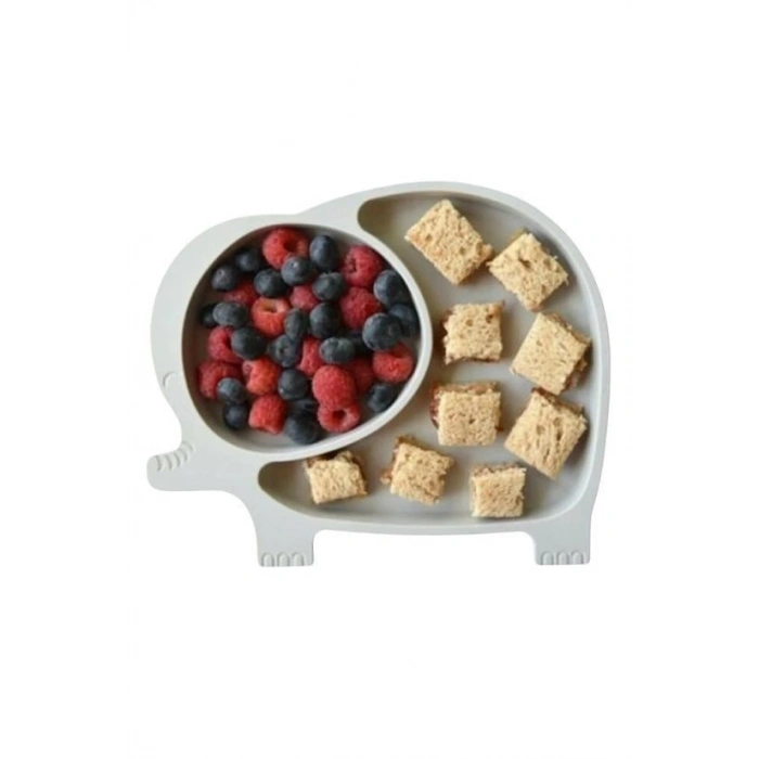 Cute Elephant Model Patterned Baby Feeding Bowl Divided Plate for Baby and Child