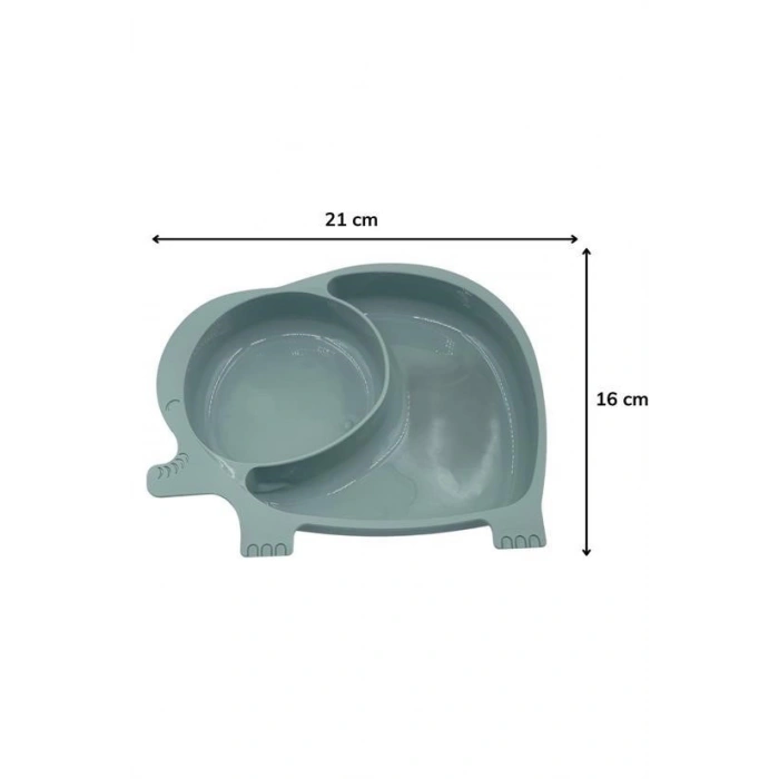 Cute Elephant Model Patterned Baby Feeding Bowl Divided Plate for Baby and Child