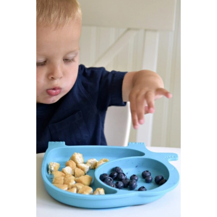 Durukar® Bebek ve Çocuk için Sevimli Fil Model Desenli Yemek Bebek Mama Kabı Bölmeli Tabak