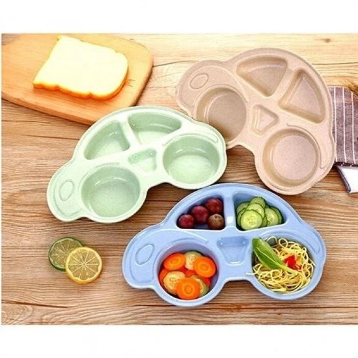 Durukar® Bebekler İçin Araba Şeklinde Sevimli Mama Tabağı Çocuk Tabldot
