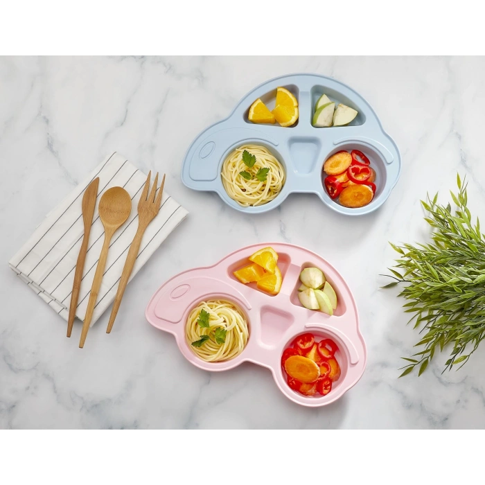 Durukar® Bebekler İçin Araba Şeklinde Sevimli Mama Tabağı Çocuk Tabldot