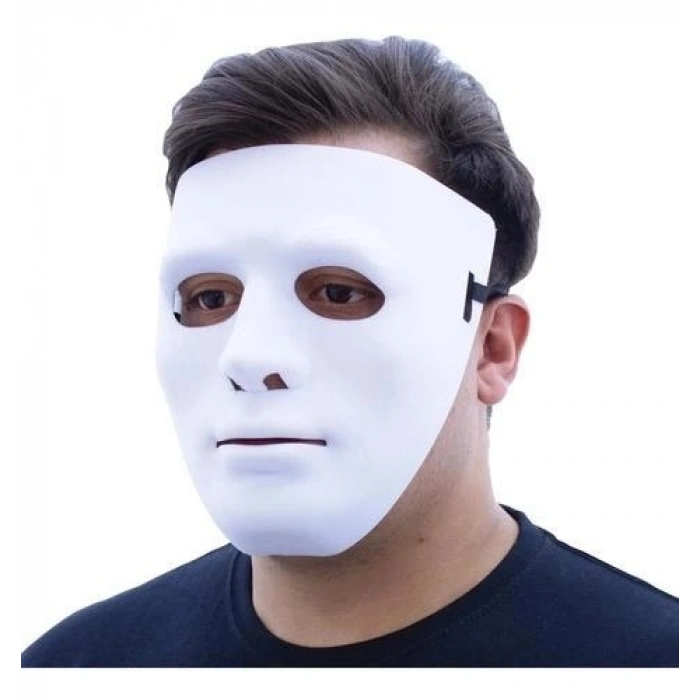 Durukar® Beyaz Renk Hip Hop Anonim Jabbawockeez Dans Maskesi 18x19 cm