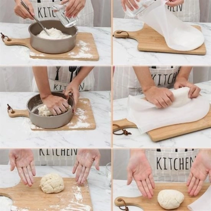 Durukar® Large Dough Bag Transparent Silicone Dough Kneading Bag Bread Pasta Dumpling Dough Easy