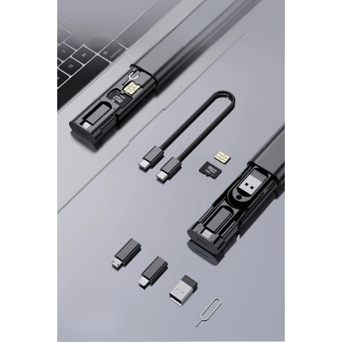 Durukar® Cep Tipi 60W Bas Aç Type-C,İphone Şarj,Micro USB Hızlı Şarj Data Kablo Seti