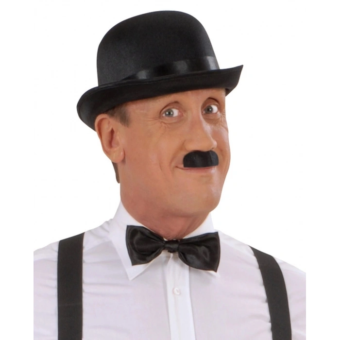 Durukar® Charlie Chaplin Stil Yetişkin Şapkası – Siyah Melon Parti Şapkası