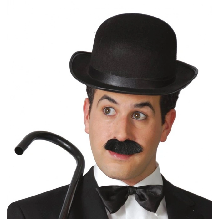 Durukar® Charlie Chaplin Stil Yetişkin Şapkası – Siyah Melon Parti Şapkası