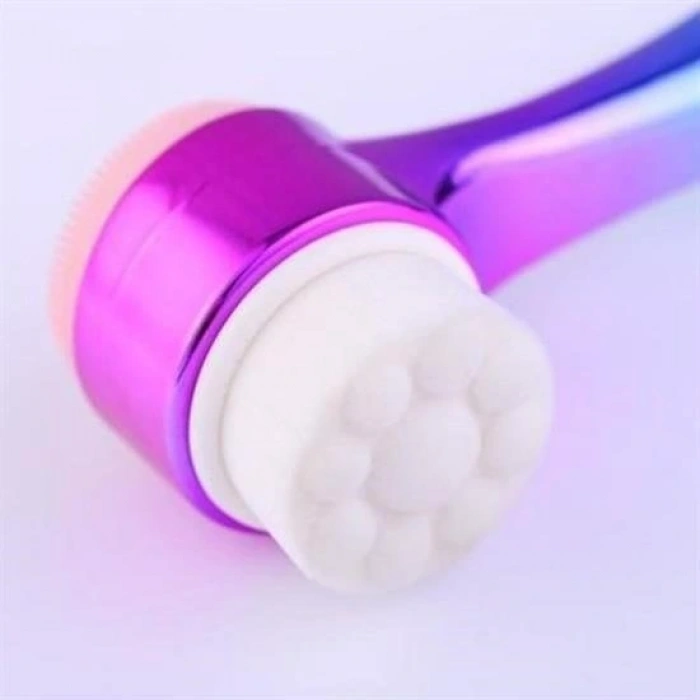 Durukar® Çift İşlevli Renkli Cilt Yüz Temizleme Fırçası Peeling Masaj Etkili Gözenek Temizleyici Alet