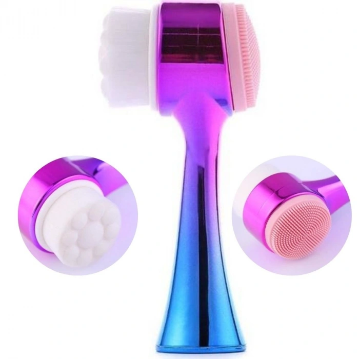 Durukar® Çift İşlevli Renkli Cilt Yüz Temizleme Fırçası Peeling Masaj Etkili Gözenek Temizleyici Alet