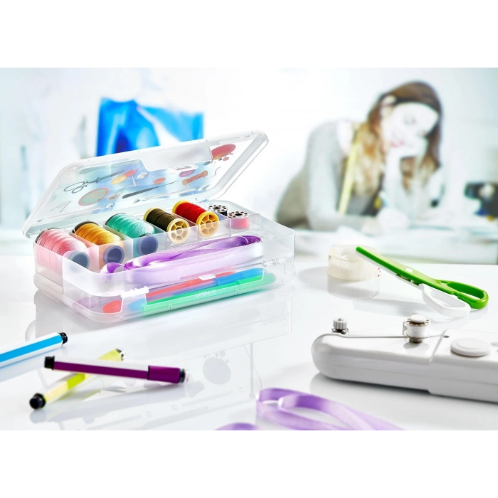 Durukar® Çift Taraflı Bölmeli Hobi Dikiş Kutusu Ardunio Malzeme Kutusu