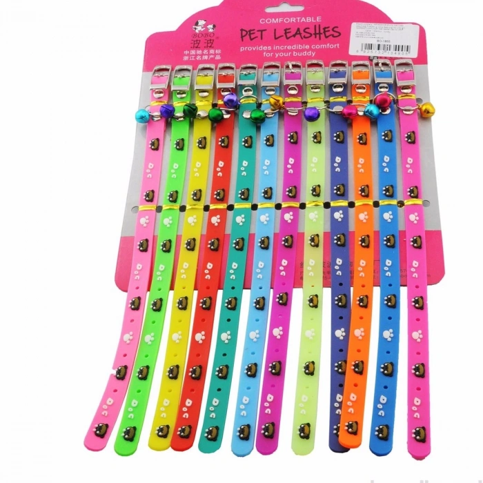 Durukar® Çıngıraklı Zilli Sevimli Renkli Slikon Kedi Köpek Boyun Tasması