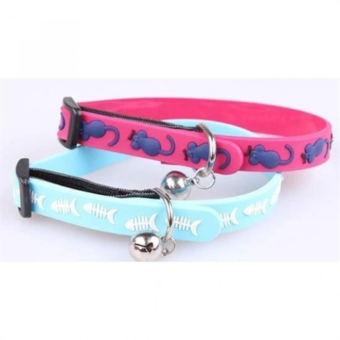 Durukar® Çıngıraklı Zilli Sevimli Renkli Slikon Kedi Köpek Boyun Tasması