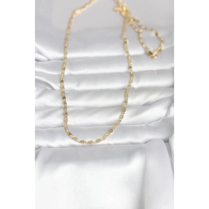 Durukar® CM 14K Gold Renk Çizgi Lazer Model 60 cm Kadın Kolye