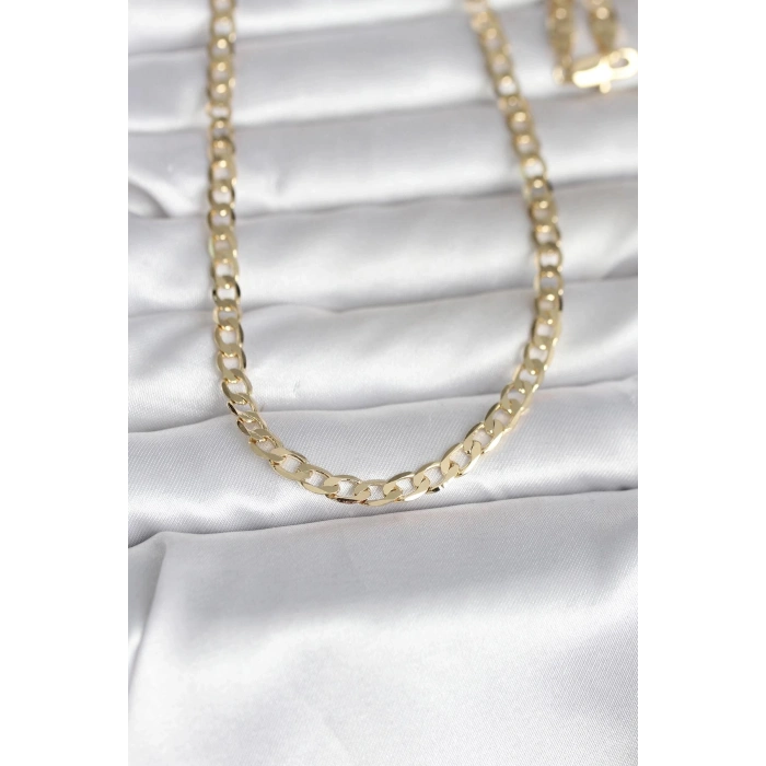 Durukar® CM 14K Gold Renk Kalın Zincir Model 60 cm Kadın Kolye