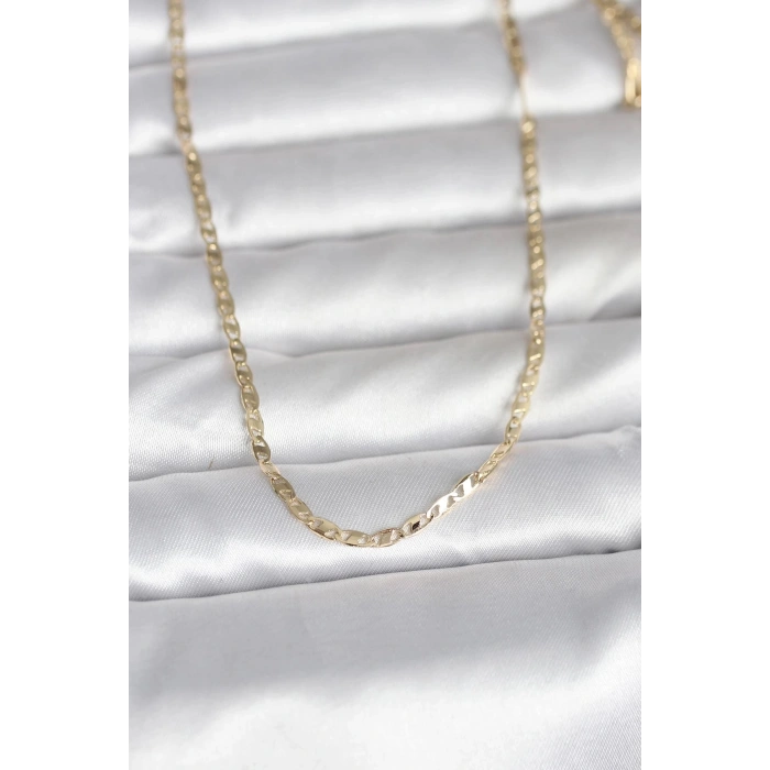 Durukar® CM 14K Gold Renk Yassı Zincir Model 60 cm Kadın Kolye
