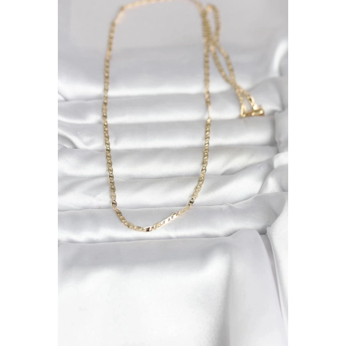 Durukar® CM 14K Gold Renk Yassı Zincir Model 60 cm Kadın Kolye