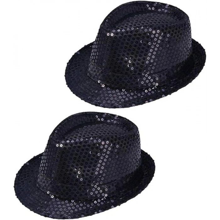 Durukar® Çocuk Boy Siyah Payetli Şapka Gösteri Şapkası Michael Jackson Şapkası 54 No