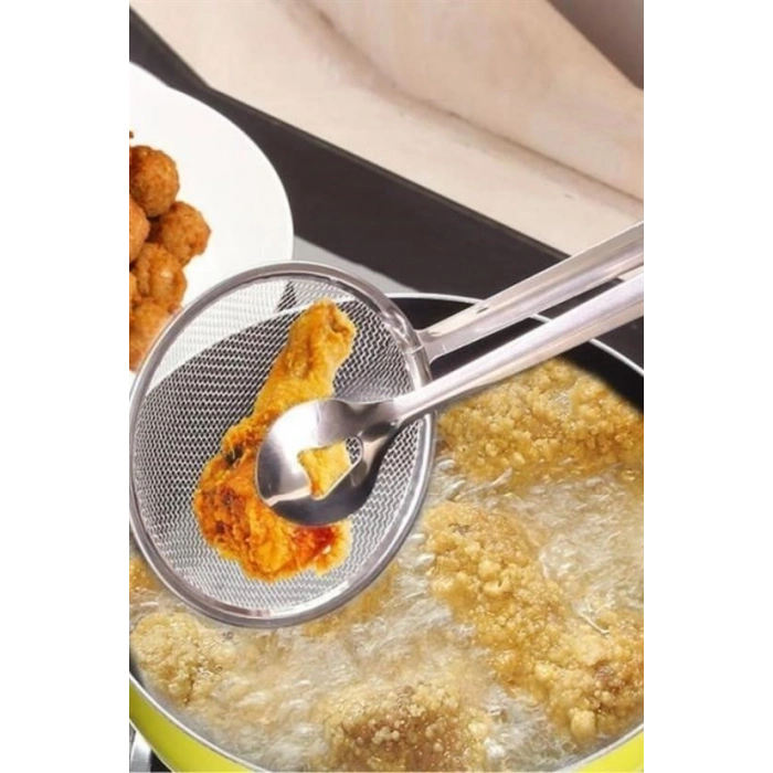 Durukar® Multi-Purpose Strainer Stainless Steel Boiling and Frying Tongs