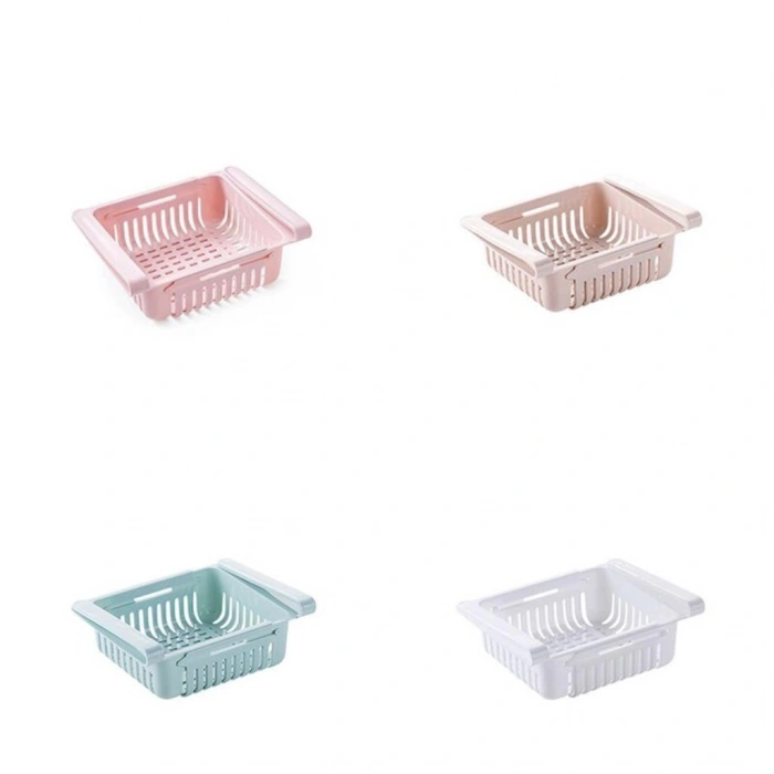 Durukar® Çok Amaçlı Uzayıp Kısalabilir Buzdolabı Düzenleyici Sepeti Rafı