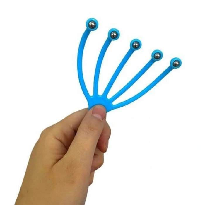 Durukar® Çok Fonksiyonlu 5 Uçlu Bilyeli Baş Boyun Bacak Kol Masaj Alet Rahatlatıcı Kafa Masaj Aparatı