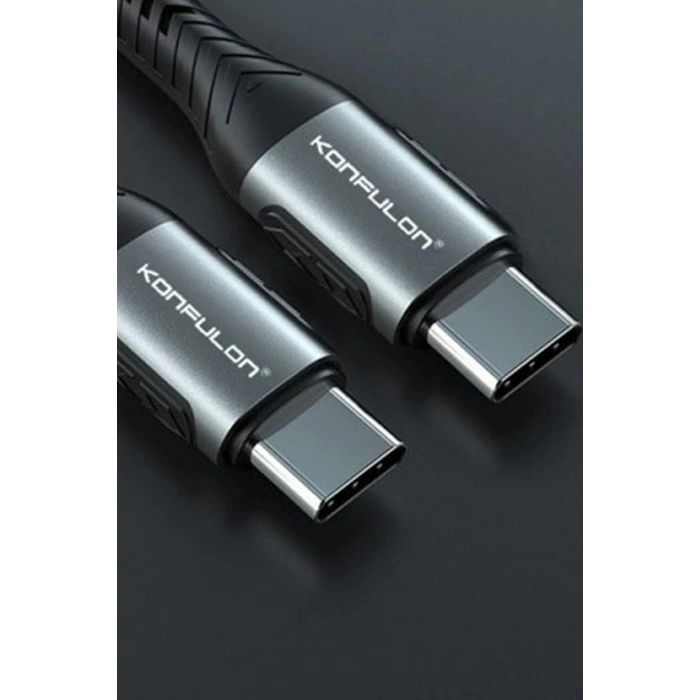 Durukar®  DC43 Type-C to Type-C 1M Örgü 60W Hızlı Şarj Kablo - Yeşil