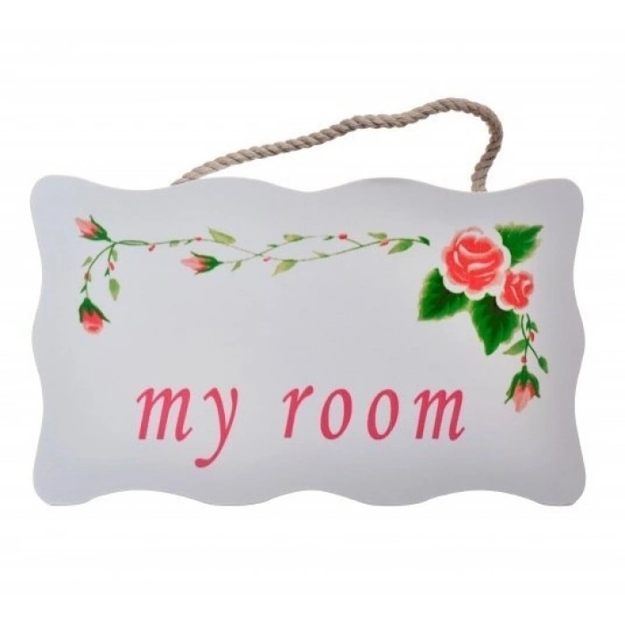 Durukar® Decotown My Room Benim Odam Dekoratif Çiçek Desenli Kapı Askısı