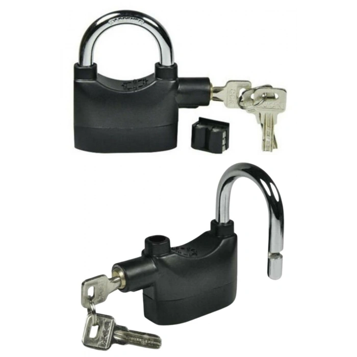 Durukar® Desibel Siyah Alarmlı Çok Fonksiyonlu Ekstra Güvenlikli Kare Asma Dolap Kilidi