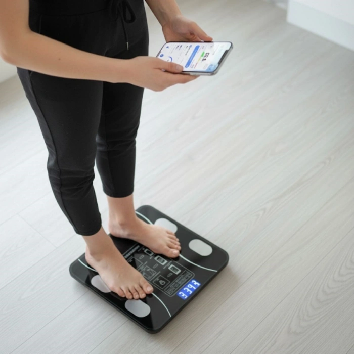 Durukar® Dijital Baskül Yağ Ölçer Fonksiyonlu Akıllı Baskül Bluetooth Bağlantılı Tartı
