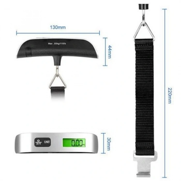 Durukar® Dijital Ekranlı Valiz Kilo Ölçücü Hassas Valiz Tartısı