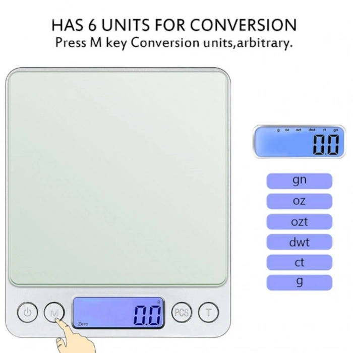 Durukar® Dijital Hassas Mutfak Terazisi Hassas Tartı 2000 Gr/01 Gr Hassasiyet