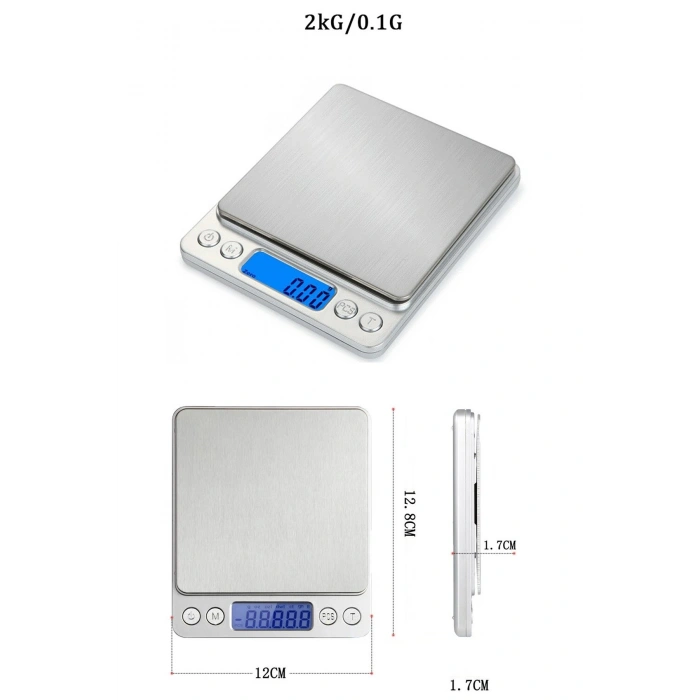 Durukar® Dijital Hassas Mutfak Terazisi Hassas Tartı 2000 Gr/01 Gr Hassasiyet