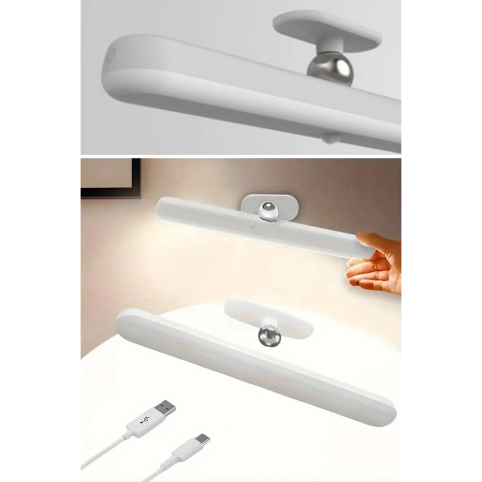 Durukar® Dokunmatik USB İle Şarj Olabilen 27 cm Led Aydınlatma Makyaj Aynası Işığı