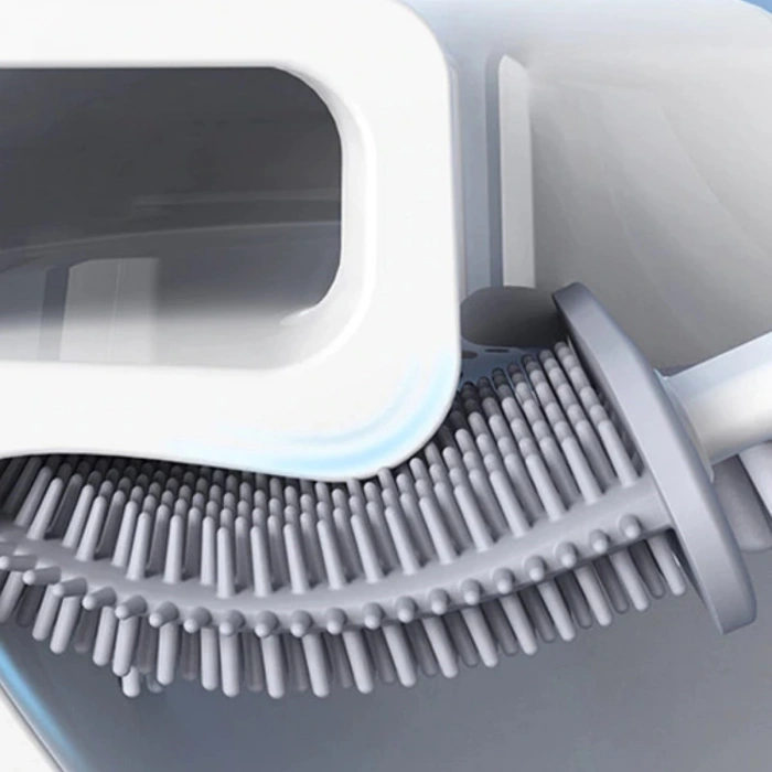 Durukar® Duvara Monte Edilebilir Kapaklı Askılı Klozet Yumuşak Silikon Başlıklı Tuvalet Fırçası Seti