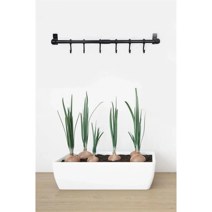 Durukar® Duvara Monte Edilen 6 Kancalı Dekor Kaşıklık ve Kupa Askısı