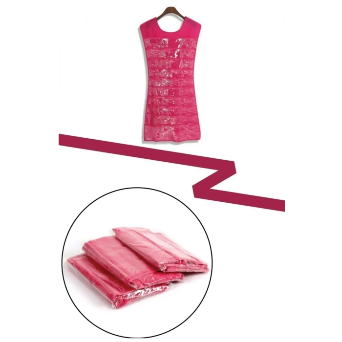 Durukar® Elbise Şeklinde Takı Düzenleyici İki Taraflı Mücevherler Ve Takılar İçin Takı Organizer