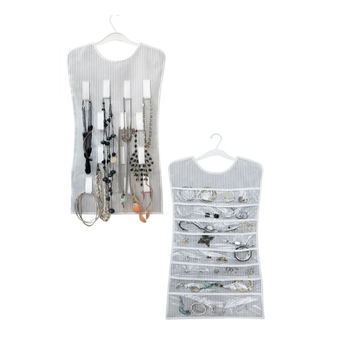 Durukar® Elbise Şeklinde Takı Düzenleyici İki Taraflı Mücevherler Ve Takılar İçin Takı Organizer