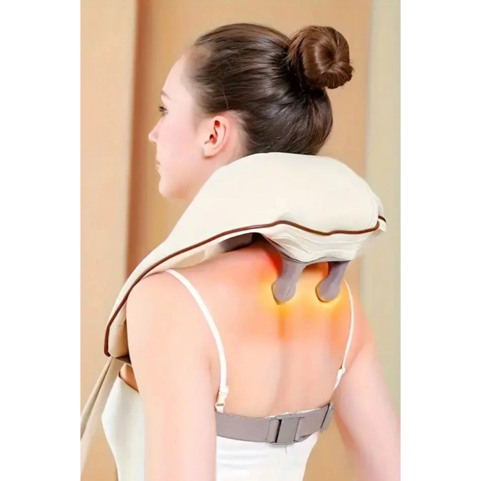 Durukar® Elektrikli Boyun ve Sırt Masaj Aleti Kablosuz Boyun ve Omuz Yoğurma Masaj Yastığı