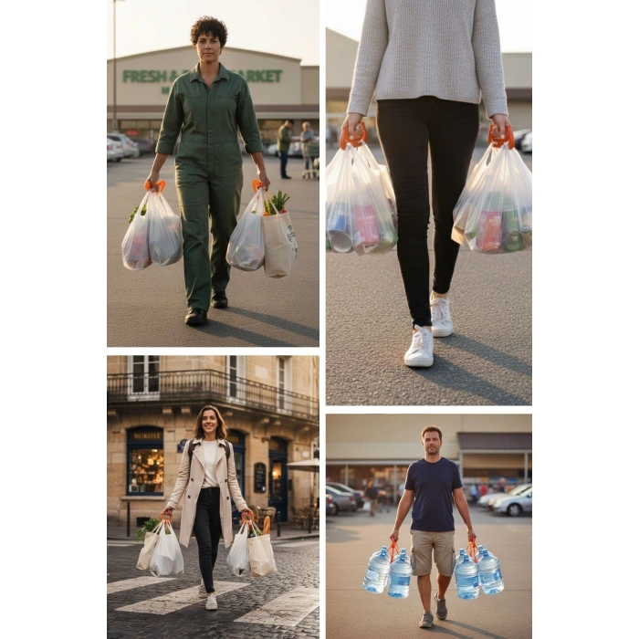 Durukar® Ergonomik Poşet Taşıma Aparatı – Ağır Yük Taşıyıcı Tutacak, Elden Kesme Yapmayan Kolay Taşıma Kancası, Market ve Alışveriş Çantası Taşıyıcıs