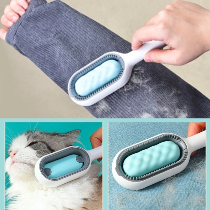 Durukar® Evcil Hayvanlar İçin Çift Taraflı Pet Fırçası Nemli Tüy Tarama Tarağı