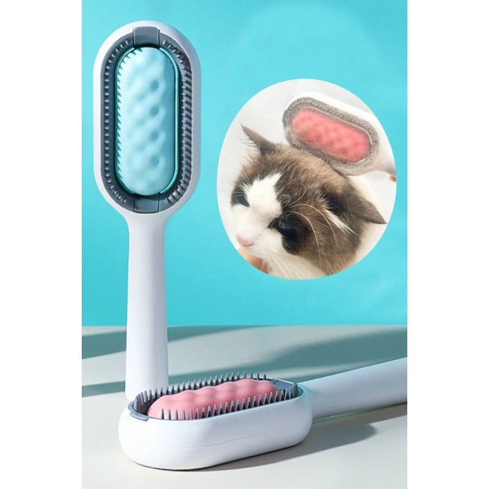 Durukar® Evcil Hayvanlar İçin Çift Taraflı Pet Fırçası Nemli Tüy Tarama Tarağı