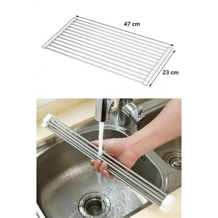 Durukar® Over the Sink Foldable Trivet Stainless Steel Practical Vegetable Fruit Dish Drying Rack