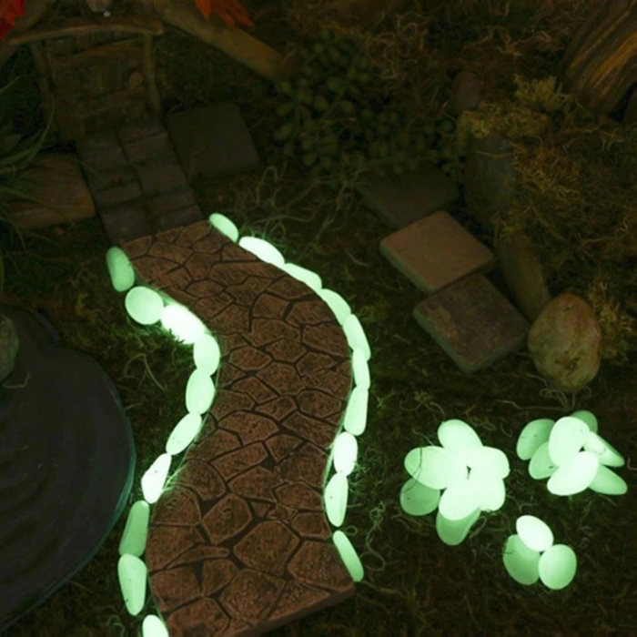 Durukar® Gece Karanlıkta Işık Vererek Parlayan Dekoratif Çakıl Taşları