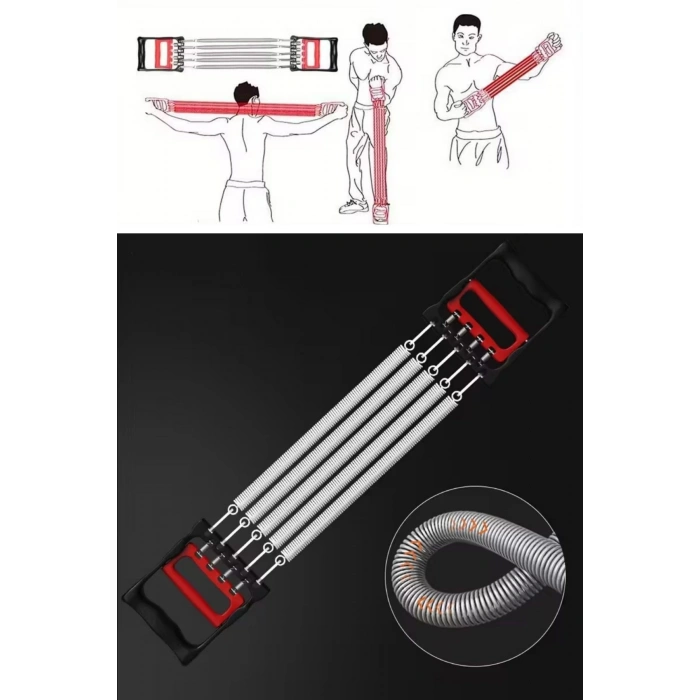 Durukar® Göğüs Genişletme ve Kuvvet Egzersiz Aleti – 5 Yaylı 5 Kademeli Ayarlanabilir Fitness ve Kuvvet Antrenmanı Ekipmanı